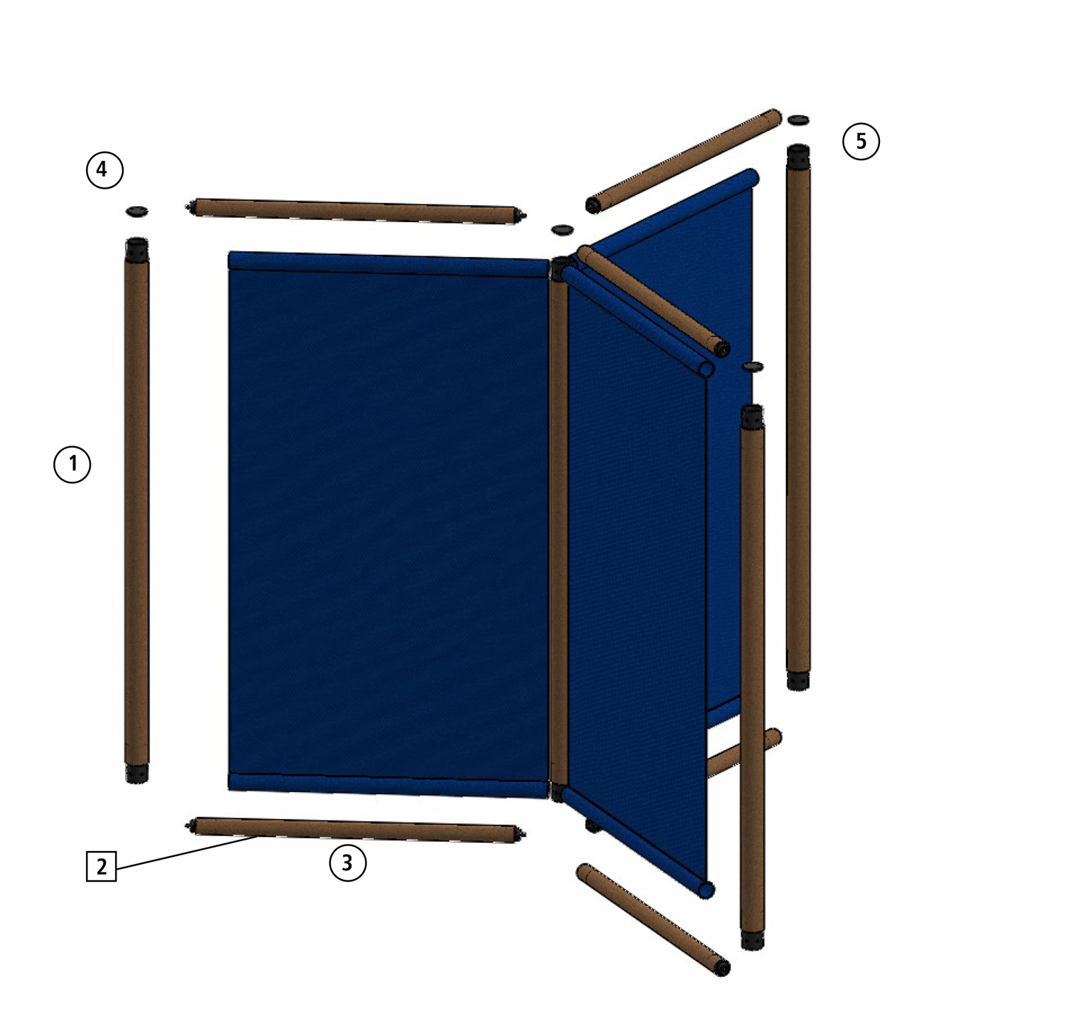 Exploded assembly diagram of the screen module