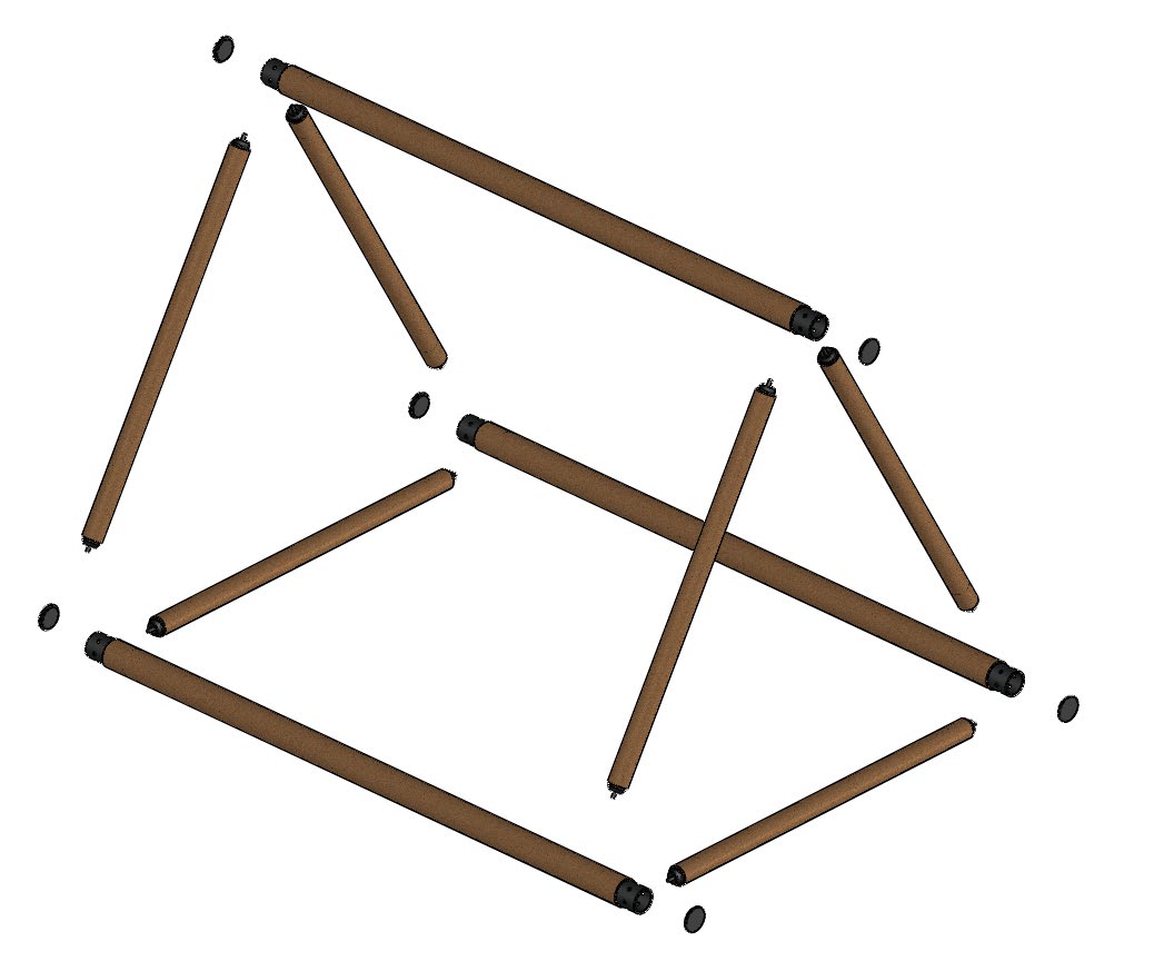 Exploded structural diagram of the sleeping module frame