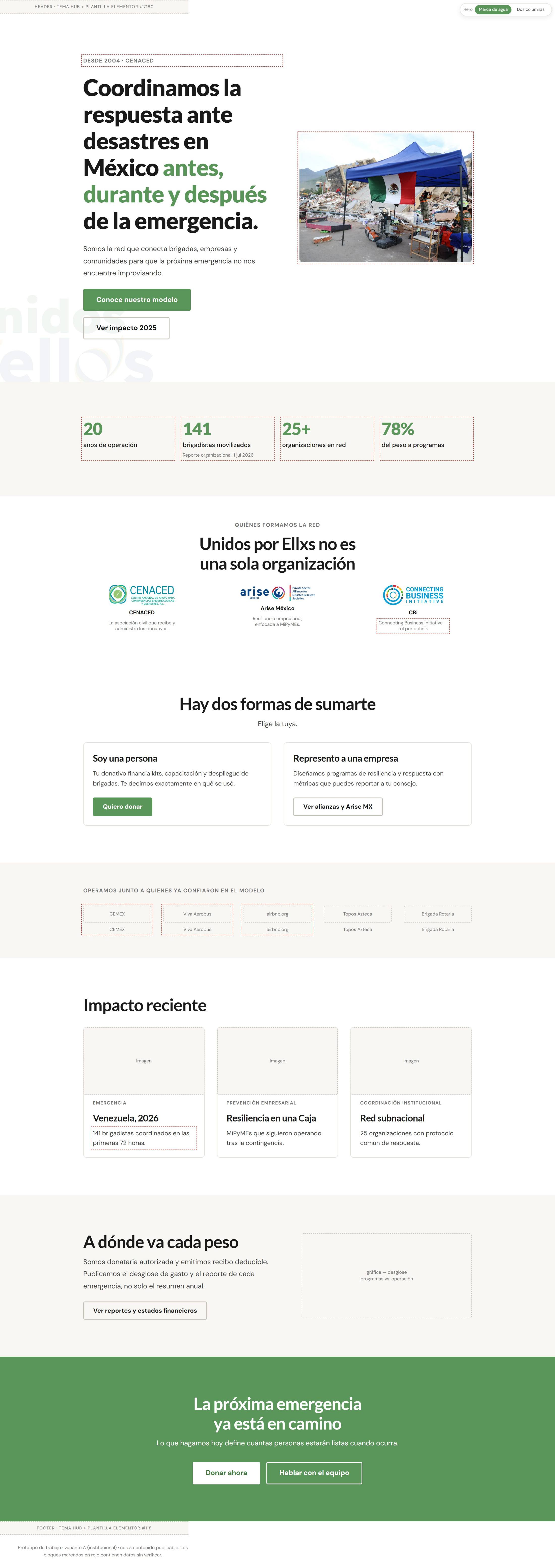 Homepage direction A — institutional